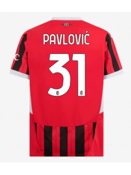 Moški Nogometna dresi replika AC Milan Strahinja Pavlovic #31 Domači 2024-25 Kratek rokav